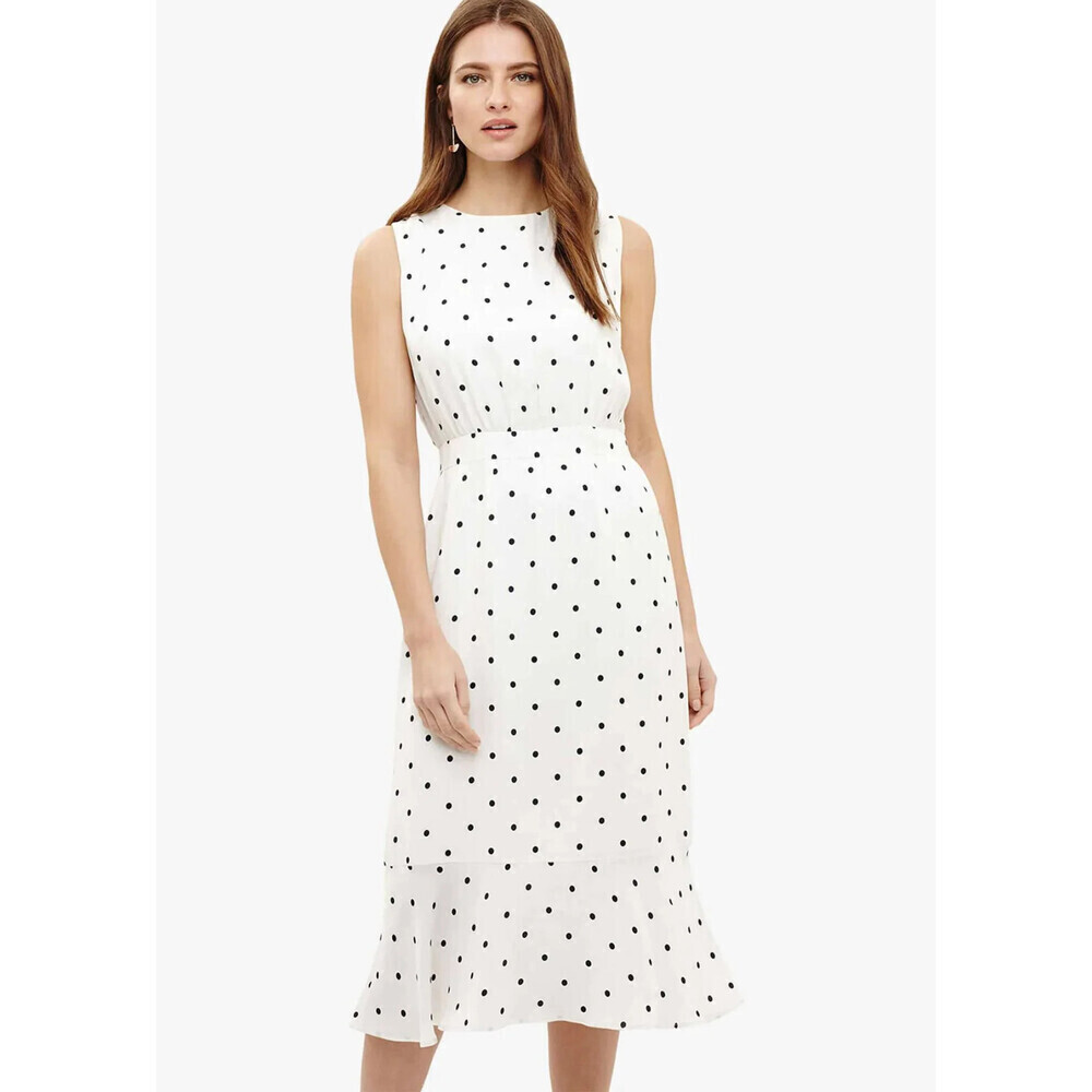 Phase Eight Women's Alison Spot Dress In Ivory Navy Dots Size 14 US $290